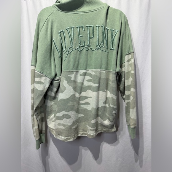 PINK Victoria's Secret Green Camo Zip-Up Sweater - Picture 4 of 4